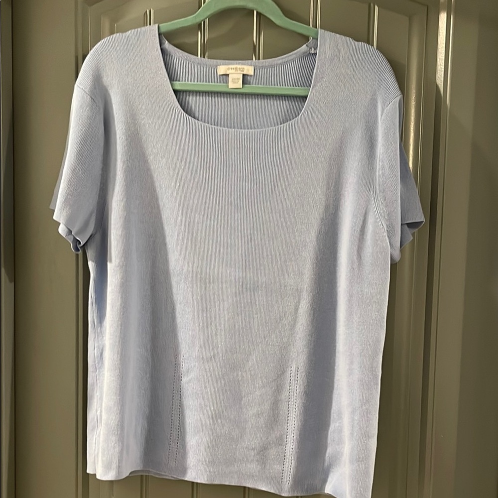 Dress Barn Blue Short Sleeve Boxy Sweater